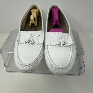 SAS Tasseled Loafers Women’s 9 M White Leather Slip On Comfort Shoes Tri Pad
